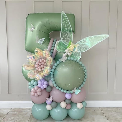 Sage Green 5 Number Balloon, Olive Green 5 Balloons 40 Inch Large Helium Foil - Image 2