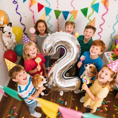 2 Balloon 40 inch Silver Number Balloons - Image 2