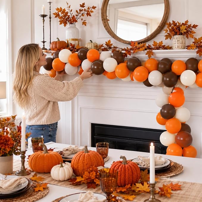 Orange White Brown Link Balloons, Linking Balloons - Image 4