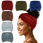 Wide Headbands For Women Extra Large Headband Twisted Knot Head Bands For Women's Hair Band Scarf Turban Accessories 6 Pack