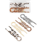 Prestige Acetate Hair Pins - 4 Pack with Storage Case, 4.5” U-Shaped Clips for Thick Hair, Elegant French-Style Hair Accessories