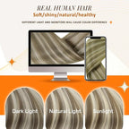 Full Shine Seamless Hair Extensions Clip ins 22 Inch Brown Highlights Clip in Extensions Light Brown Mix Platinum Blonde Remy Hair Full Head Ease of Use 8 PCS 120 G