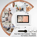 Skin Hair Analyzer 5 Inch Digital Skin & Hair Analyzer with 50x/200x Lenses, Portable Scalp Analyzer, Rechargeable Skin Detector, High-Definition Lcd Display, Suitable for Home and Salon Use