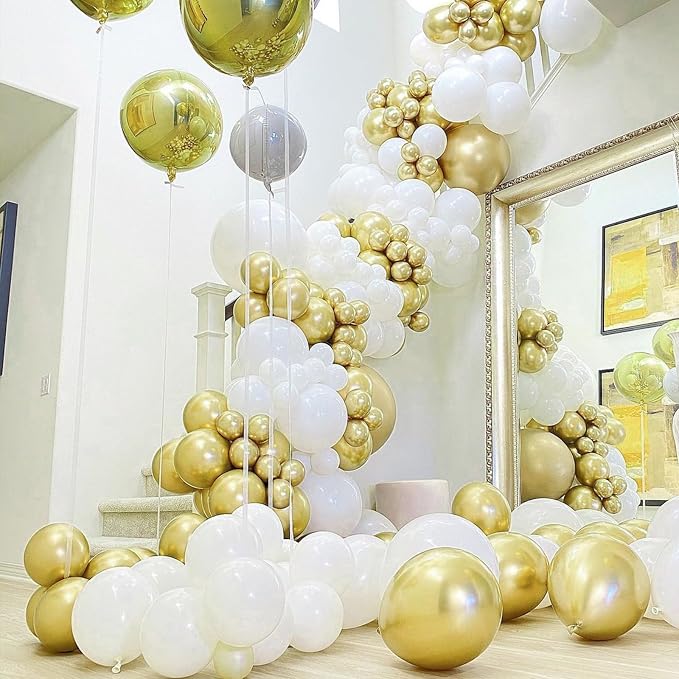 PartyWoo Metallic Gold Balloons 50pcs Chrome Gold Color 12 Inch | Balloons - Image 5