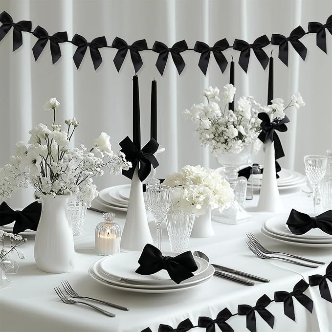 2pcs Bow Garland Banner, Ribbon Bow Party Decorations - Image 6