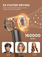 PLAVOGUE Dual Voltage Travel Hair Dryer with Diffuser, High-Speed Ionic Blow Dryer for Women, Fast Drying, Low Noise, Lightweight, No Heat Damage, European Travel 110V-120V/220V-240V (Grey)