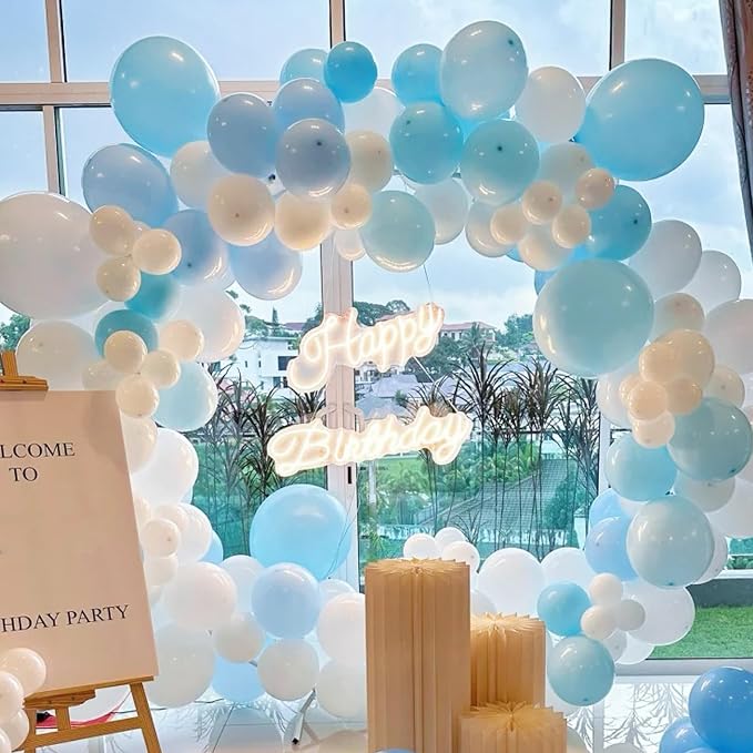 Voircoloria 130pcs Pale Aqua Balloons Garland Arch Kit, 18 12 10 5 Inch | - Image 4