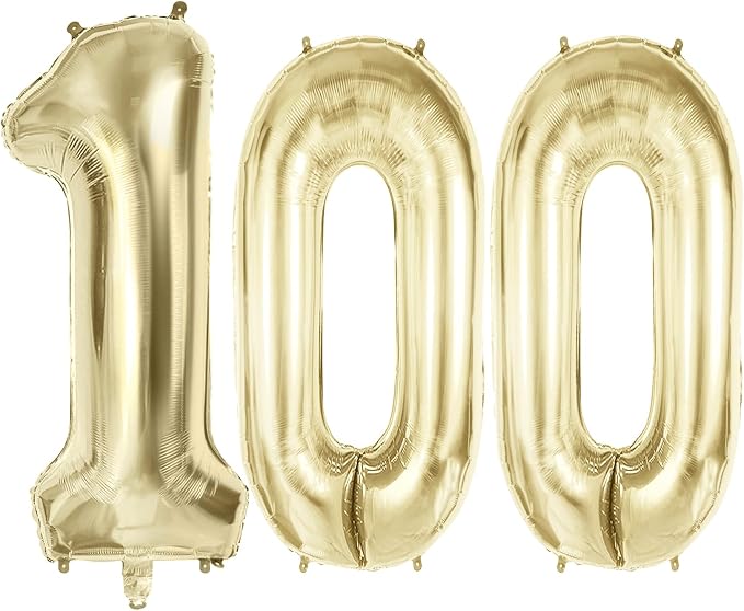 Number 100 Balloons for 100th Birthday Party Decorations, 40 Inch 0-100 by Joycard
