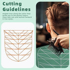 Professional Hair Cutting Cape with Geometric Grid Pattern, Longer Silicone Waterproof Cutting Mat,Neck Guide