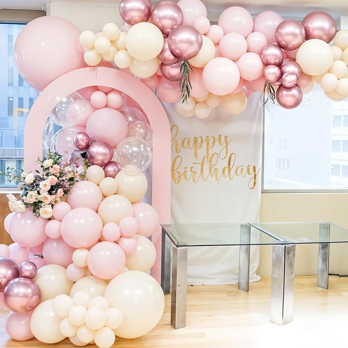 Pink and White Balloon Arch Kit, Boho Balloon Garland - Image 5