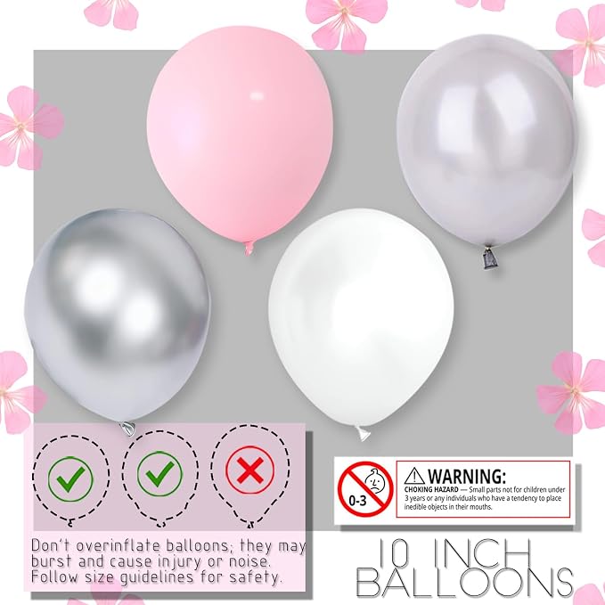 2Set Silver Pink Balloon Column Stand Kit - Image 3
