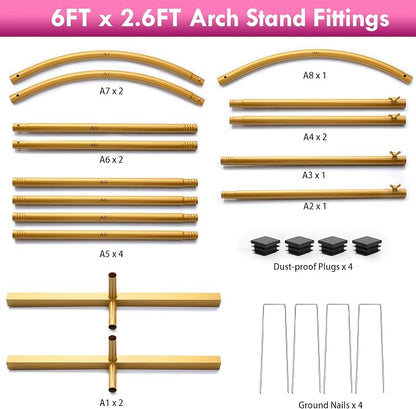 6ft Arch Backdrop Stand, Metal Wedding Arch Backdrop Stand - Image 8