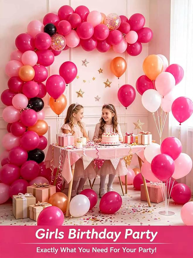 Hot Pink Balloons 12 Inch 60 PCS Magenta Fuchsia Dark Pink Latex Balloons - Image 6