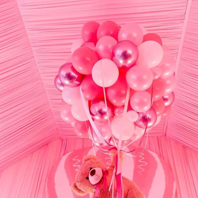 Voircoloria 105pcs Hot Pink Party Latex Balloons, 12inch | - Image 5