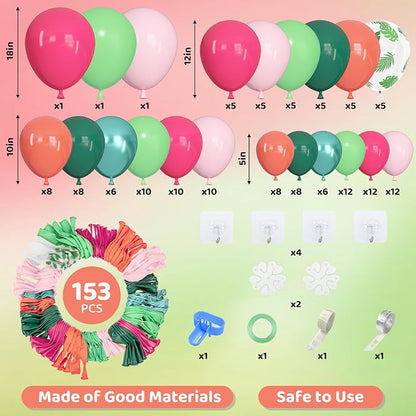 Amandir 153pcs Tropical Balloon Arch Kit Different Sizes | 18 12 10 5 inch Hot - Image 2