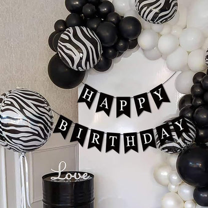 Hooqict Black Happy Birthday Banner Sign - Image 6