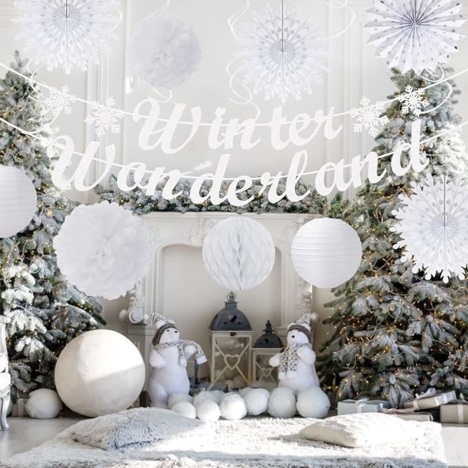Winter-Wonderland Christmas-Snowflake White Party-Decorations - Image 2