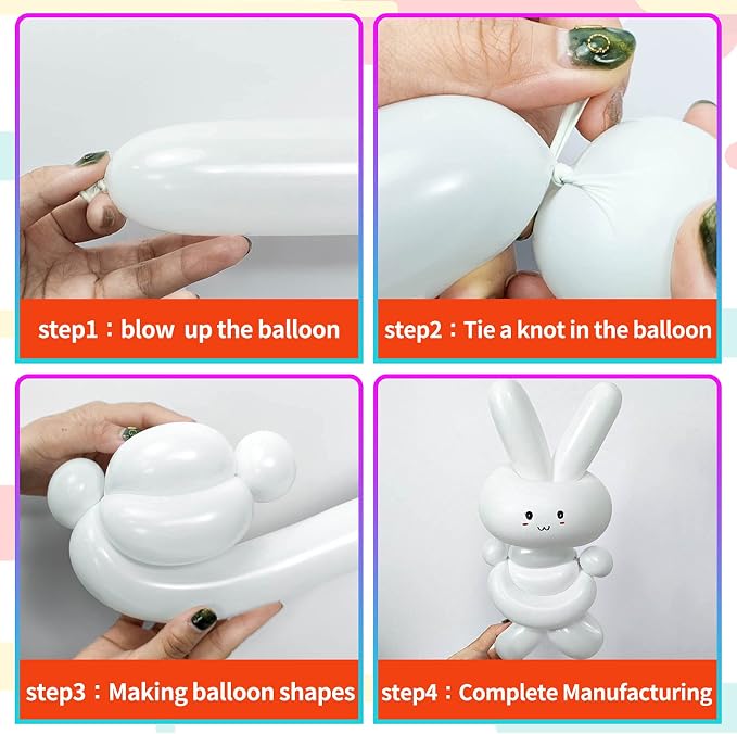 100Pcs 260 Balloons White Long Balloons - Image 5