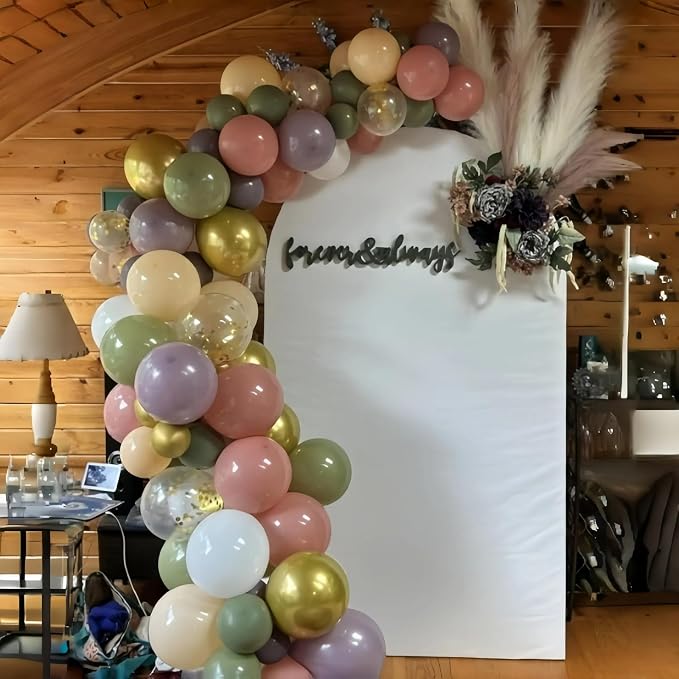 Dusty Green Purple Pink Balloon Arch Kit, Fairy Wildflower Balloon Garland Sage - Image 7