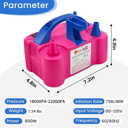 PCFING Balloon Pump Electric, Portable Balloons Inflator Blower Machine - Image 6