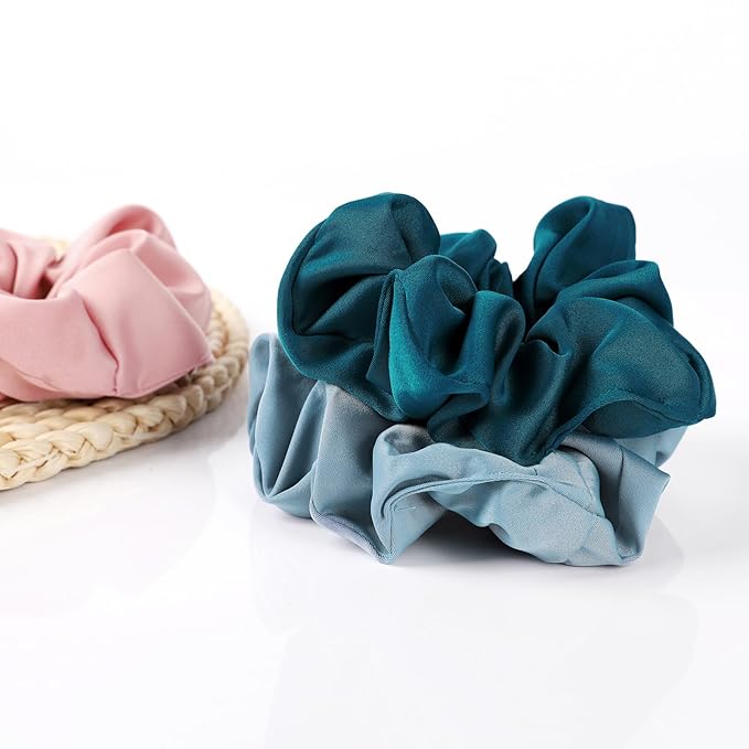 6Pcs Scrunchies for Women, Premium Satin Hair Scrunchies Sleep, All Hair Types, Colorful