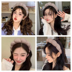 Spa Headbands for Washing Face or Makeup, Sponge Bubble Skincare Headbands, Puffy Terry Cloth Hairband for Women, Skin Care Makeup Headwear Hair Accessories for Girls (Coffee)
