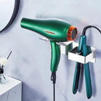 Hair Dryer Holder, Hair Straightener Holder Wall Mount, Hair Tool Organizer, Hairdryer and Straightener Holders, Adhesive Hair Tool Storage for Blow Dryer, Curling Iron, Flat Iron Stand (Silver)