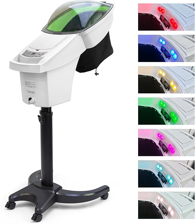 Elitzia Hair Steamer Micro Mist Aroma Steam Mister Hooded 4 Color Light Hair Care Professional for Natural Black Hair Use Shampoo Bowl Hair Wash Recline Chair Black Color with UV Protect Coat ET19290