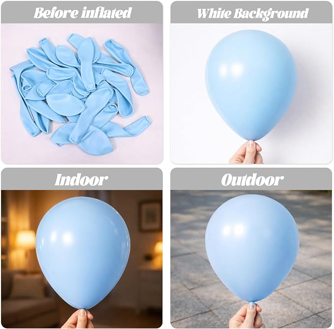 Voircoloria 105pcs Baby Blue Party Latex Balloons, 12inch | - Image 3