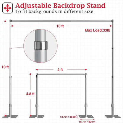 EMART 10x10ft Heavy Duty Backdrop Stand Frame - Image 4