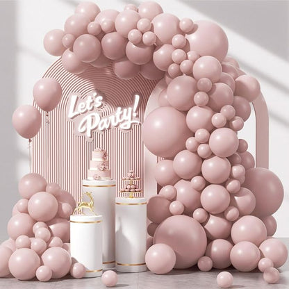 Awenztech 122pcs Pastel Light Pink Latex Balloons in 18 12 10 5 inches | by Awenztech