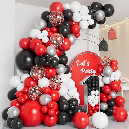 DBKL Red Black and White Balloon Garland Arch Kit by DBKL