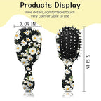 Mini Hair Brush,Cute Detangling Travel Hair Brush,Soft Bristles for Effortless Tangle Removal,Detangler Hairbrush for Women Men Boys Girls Kids Wet Dry All Hair Types (White Daisy, Mini)