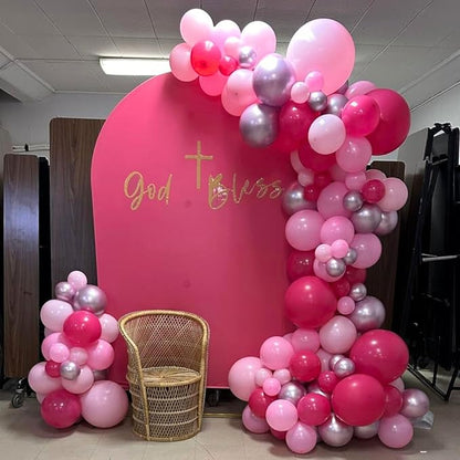 Pink Balloons Set 12 Inch Hot Pink and White Balloons 35 Pcs Rose Red Light - Image 6