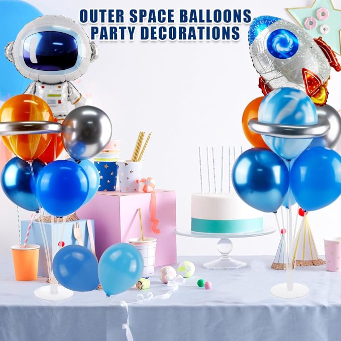 Astronaut Balloons Table Centerpiece 2 Sets Outer Space Balloon Stands | Party - Image 4
