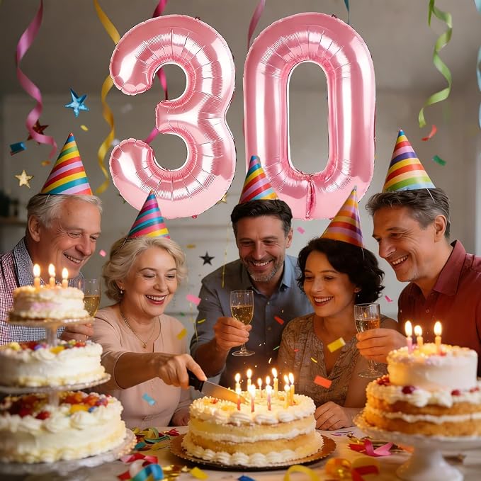 40 Inch Number 30 Balloons for 30th Birthday Party Decorations, 0-100 Jewelry - Image 2