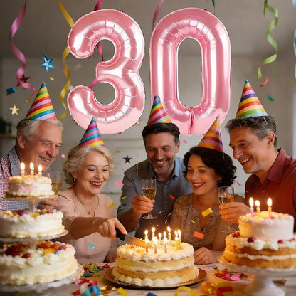 40 Inch Number 30 Balloons for 30th Birthday Party Decorations, 0-100 Jewelry - Image 2