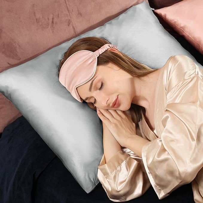 Adubor 100% Silk Pillowcase - Mulberry Silk Pillow Cases, 23 Momme 6A Grade Fibers, Silk Pillow Case for Hair and Skin Health, with Hidden Zipper (King 20''×36'', Dark Gray, 1PC)