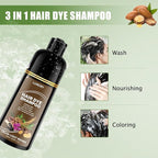 Light Brown Hair Dye Shampoo for 100% Gray Coverage - 3 IN 1 Hair Color Shampoo with Argan Oil & Ginseng, Ammonia & Paraben Free, Long Lasting Semi-Permanent Natural Color for Women & Men (500ml)
