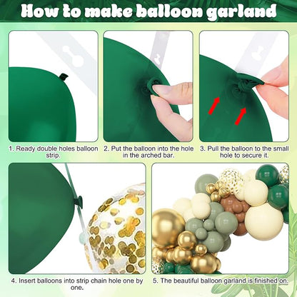 Amandir 153pcs Green Brown Balloon Garland Arch Kit Different Sizes | 18 12 10 - Image 3