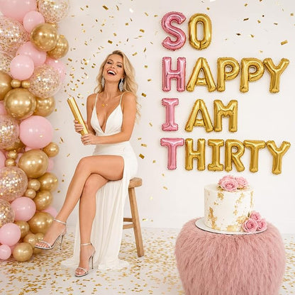 52 Pcs Letter Balloons Pink Gold Balloon Banner 16 Inch 2 Sets A- Z Alphabet - Image 4