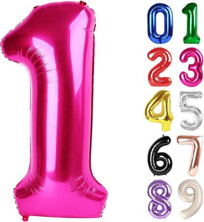1 Balloon - Hot Pink Birthday Number Balloons, 40 Inch Party Decorations | Hot by ALPHADELTAPI