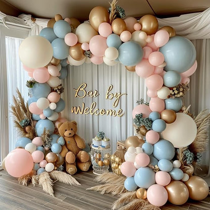 Gender Reveal Balloons Arch Kit Pink/Blue/Gold/Beige, Party Decor. | Dusty by Bloces