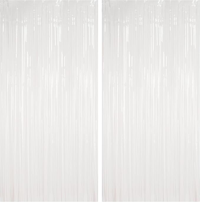 BRAVESHINE White Streamers Party Backdrop Decorations | Fringe Curtains | 2 by BRAVESHINE