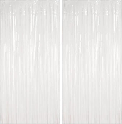 BRAVESHINE White Streamers Party Backdrop Decorations | Fringe Curtains | 2 by BRAVESHINE