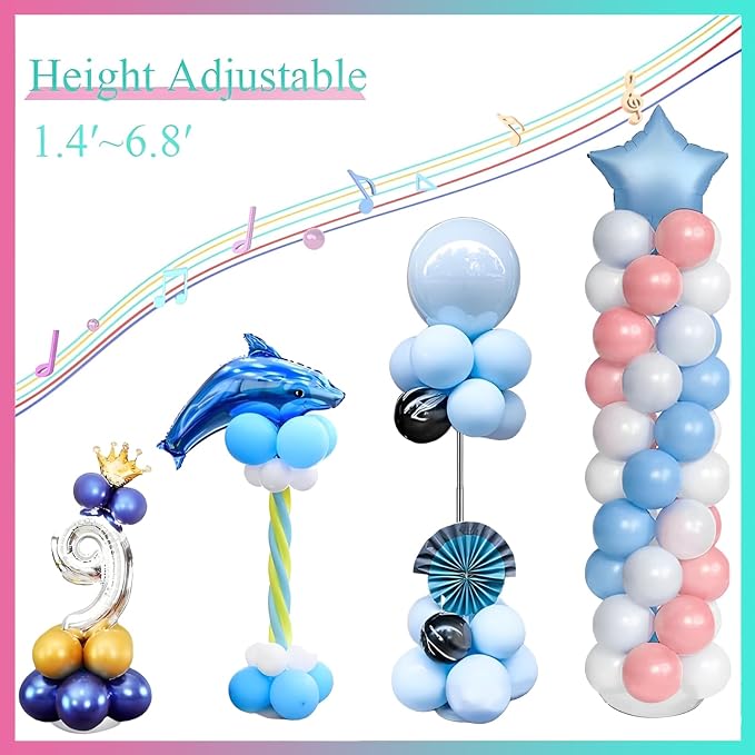 4Pcs Balloon Column Stand, 6.8 Feet Adjustable Balloon Stand, Balloon Holders - Image 3