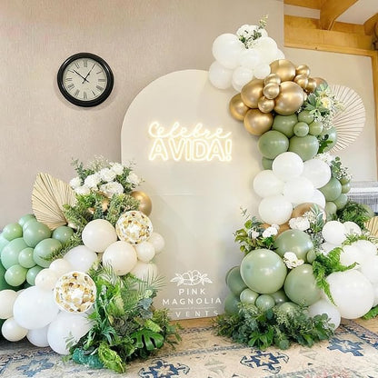 110pcs Sage Green and White Balloons Garland Arch Kit, 18/12/10/5 Inch | White - Image 6