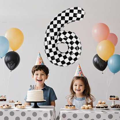40 Inch Checkered Number Balloon - Image 5