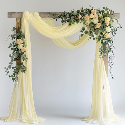 Beige Wedding Arch Draping Fabric Backdrop Drapes Sheer 28.7"x 20FT | Sheer by Wokceer