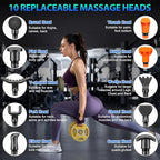 TOLOCO Massage Gun, Muscle Massage Gun Deep Tissue for Athletes with 10 Massage Heads, Electric Percussion Massager for Any Pain Relief, Christmas Gifts for Women, Men, Silver